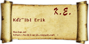 Kölbl Erik névjegykártya