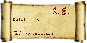 Kölbl Erik névjegykártya